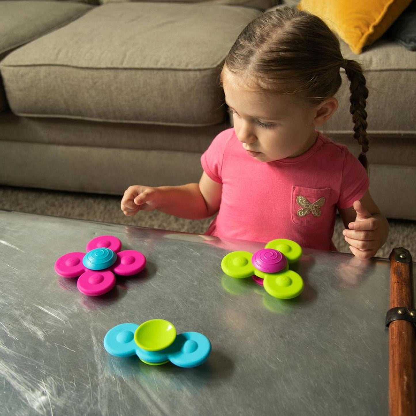 Whirly Squigz - Set De 3 Spiners De Silicón con ventosa para superficie