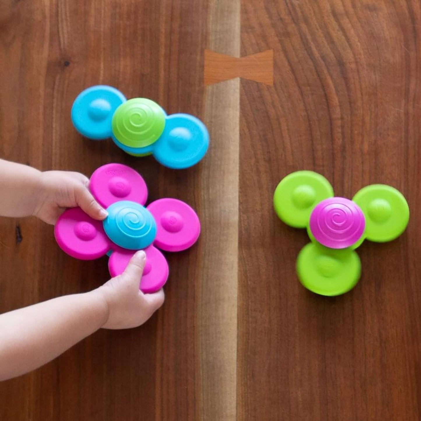 Whirly Squigz - Set De 3 Spiners De Silicón con ventosa para superficie